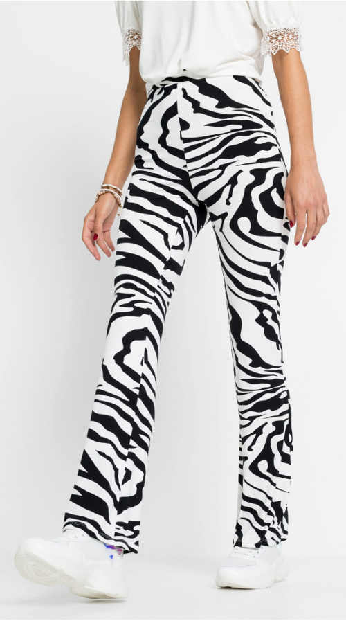 Legíny Zebra so zvonovými nohavicami