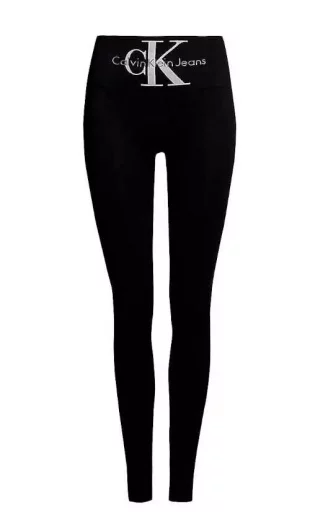 Čierne dámske dlhé legíny s vysokým pásom Calvin Klein